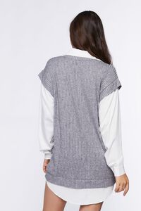 HEATHER GREY/WHITE Sweater Vest & Shirt Combo Dress, image 3