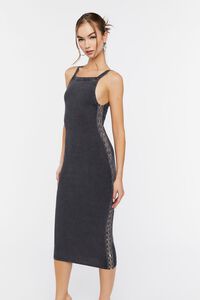 BLACK Rib-Knit Bodycon Midi Dress, image 2
