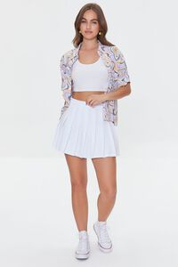 WHITE Pleated High-Rise Mini Skirt, image 5