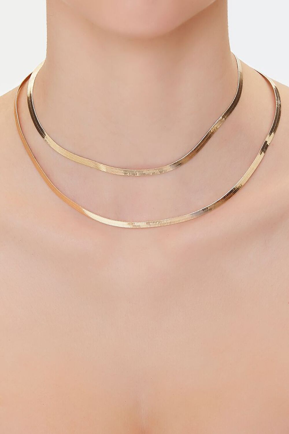 GOLD Omega Chain Necklace Set, image 1