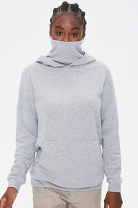 HEATHER GREY Face Mask Hoodie, image 1