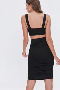 BLACK Crop Top & Knee-Length Skirt Set, image 3