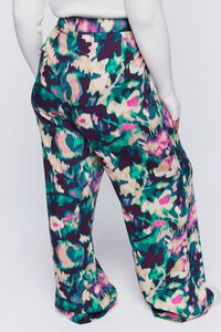 PLUM/MULTI Plus Size Floral Print Wide-Leg Pants, image 4