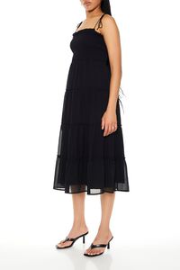 BLACK Tiered Self-Tie Cami Midi Dress, image 2