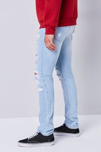 LIGHT DENIM Premium Distressed Slim-Fit Jeans, image 3