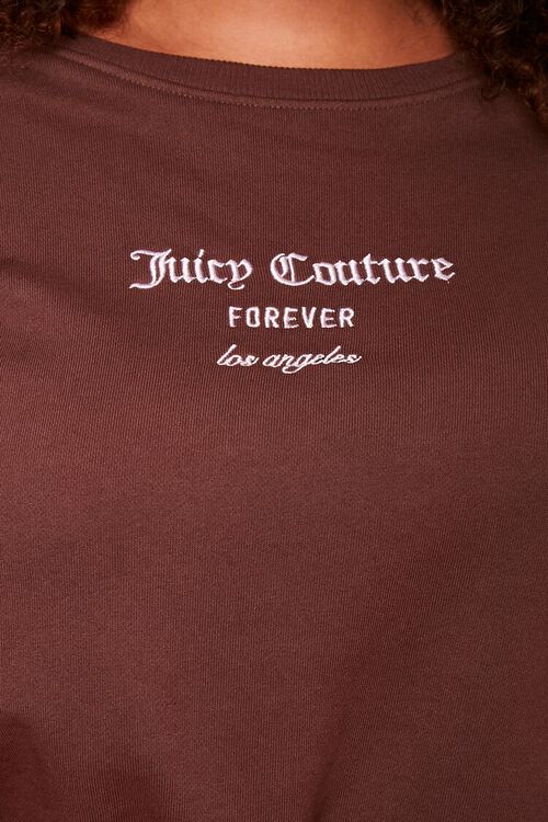 BROWN/WHITE Plus Size Juicy Couture Fleece Pullover, image 5