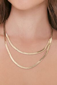 GOLD Layered Serpentine Chain Necklace, image 1