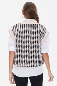 CREAM/BLACK Houndstooth Sweater Vest, image 3