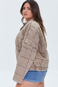 BROWN Plus Size Quilted Jacket, image 3