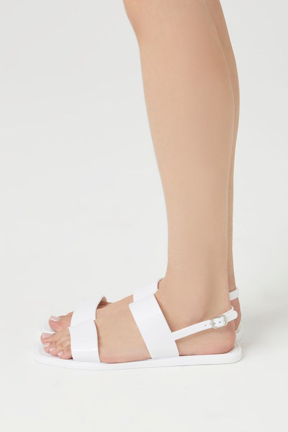 WHITE Dual-Strap Square-Toe Sandals, image 2