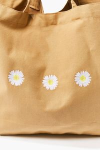BEIGE/MULTI Organically Grown Cotton Daisy Tote Bag, image 4