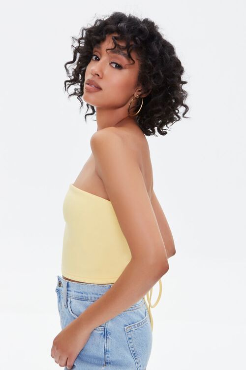 YELLOW Lace-Back Tube Top, image 2