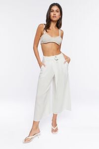 WHITE Belted Gaucho Pants, image 1