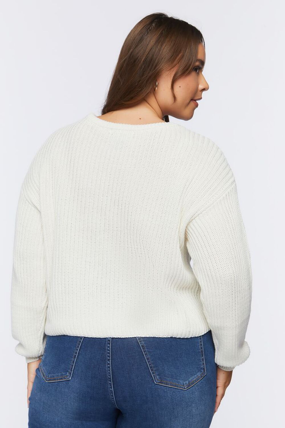 Plus Size Ribbed Crew Sweater, image 3