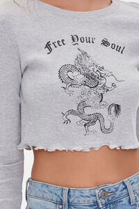 HEATHER GREY/MULTI Free Your Soul Crop Top, image 5