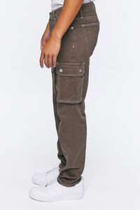 DARK BROWN Slim-Fit Denim Cargo Pants, image 3
