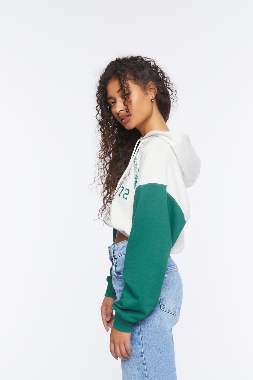 Boston Graphic Cropped Hoodie