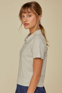 HEATHER GREY Jersey-Knit Polo Shirt, image 2