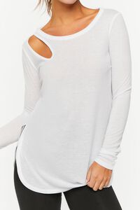 WHITE Active Cutout Long-Sleeve Top, image 5