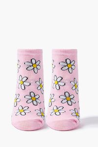 PINK/MULTI Daisy Print Ankle Socks, image 1