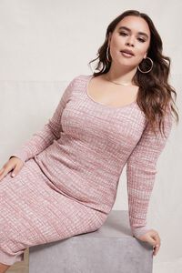 ROSE/CREAM Plus Size Marled Sweater Dress, image 1