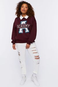 BURGUNDY/MULTI Plus Size Academy Graphic Pullover, image 4