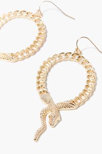 GOLD Snake Pendant Drop Earrings, image 2