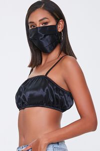BLACK Cropped Cami & Face Mask Set, image 2