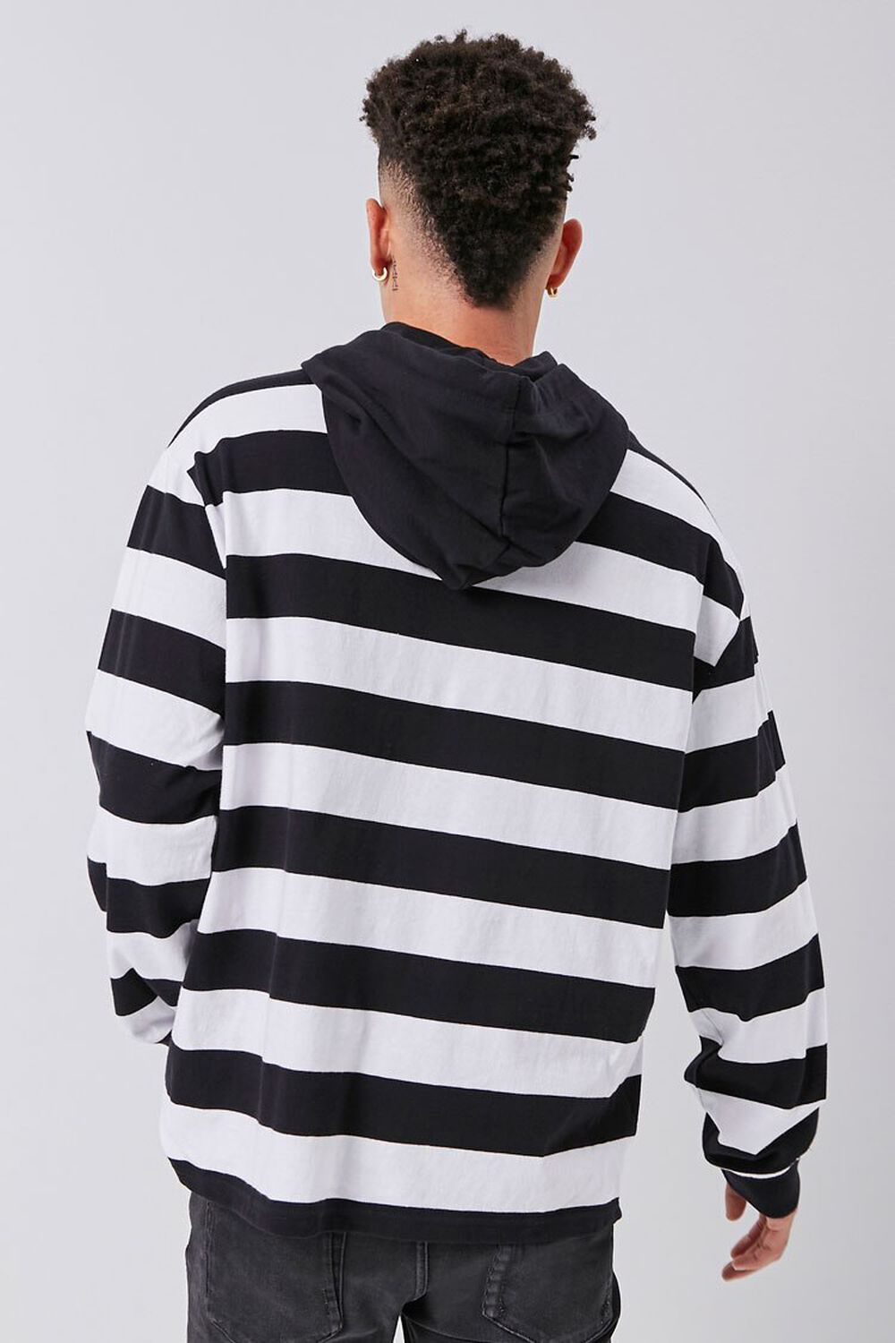 Bold Striped Hooded Pullover, image 3