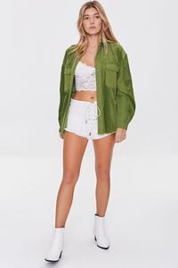 OLIVE Corduroy Button-Front Shacket, image 4