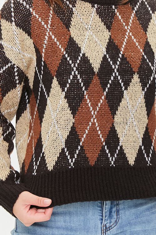BROWN/MULTI Argyle Drop-Sleeve Sweater, image 5