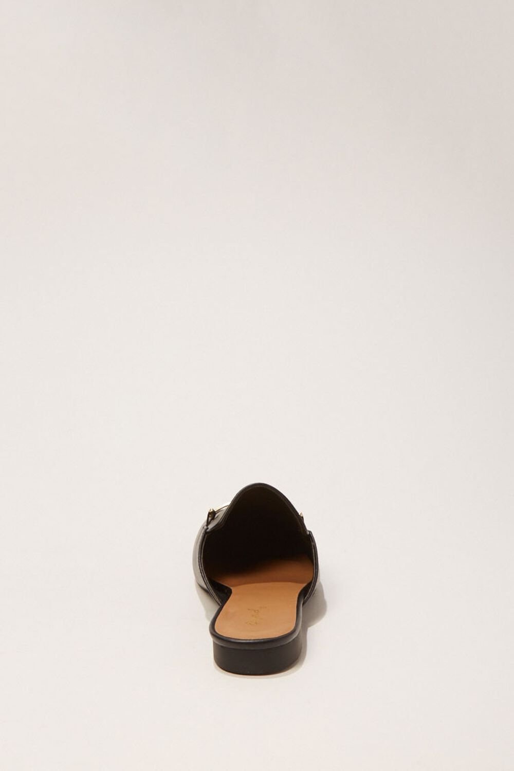 BLACK Faux Leather Loafer Mules, image 2