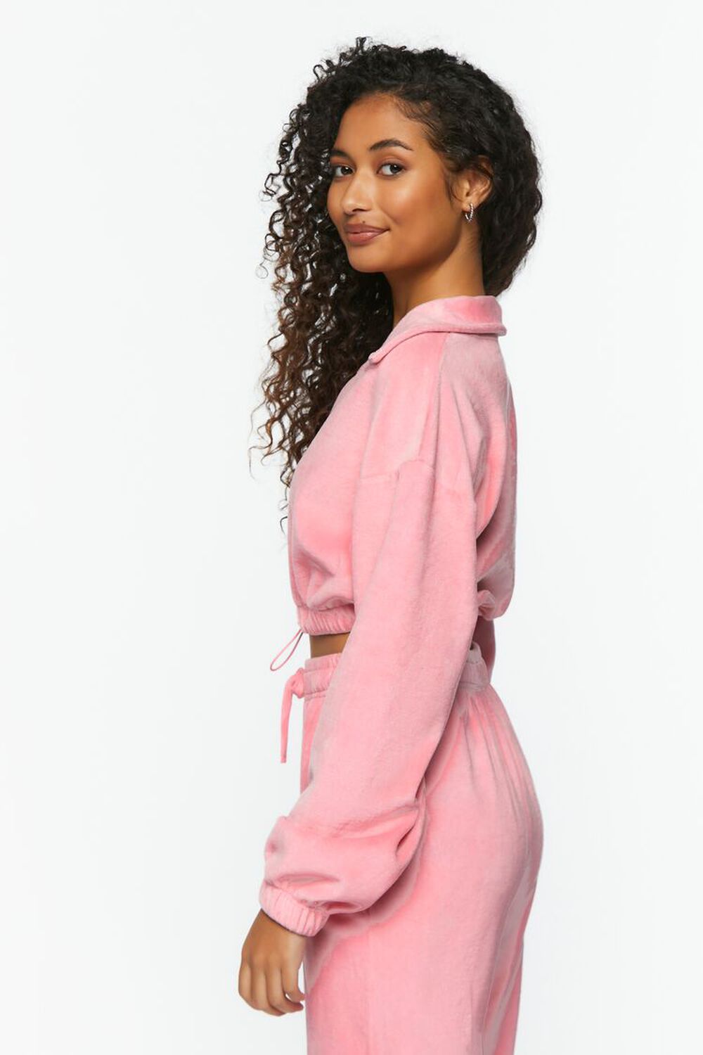 PINK Velour Cropped Pullover, image 2