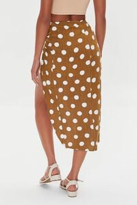 CIGAR/CREAM Knotted Polka Dot Midi Skirt, image 4
