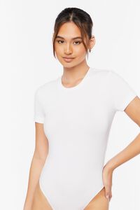 WHITE Cotton-Blend Tee Bodysuit, image 5