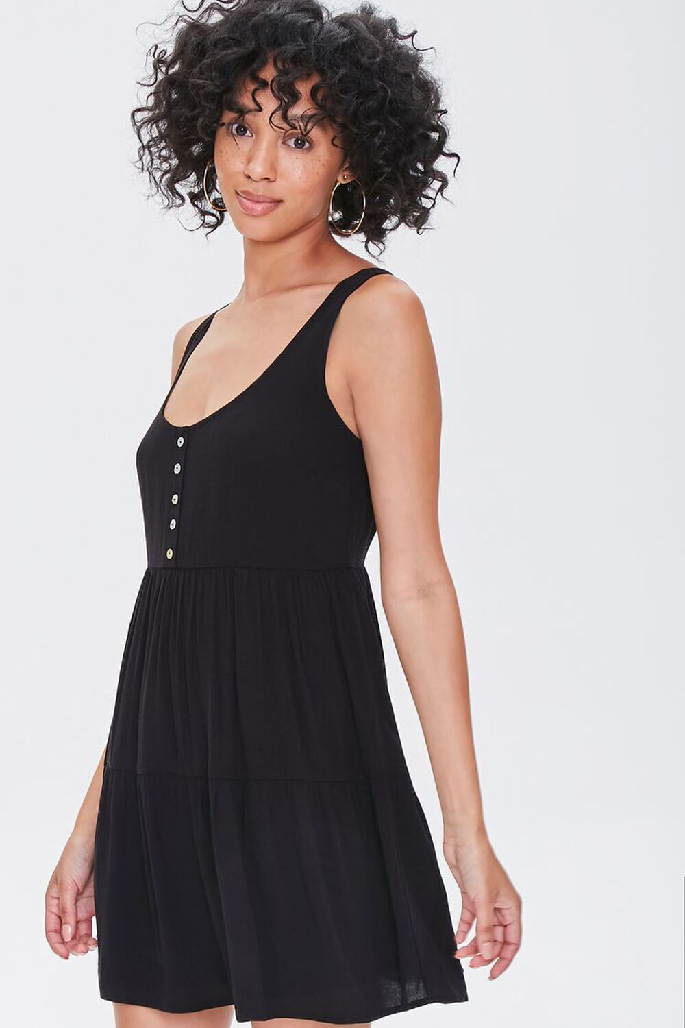BLACK Tiered Mini Dress, image 1