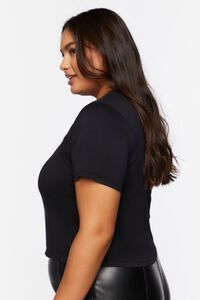 BLACK Plus Size Active Cutout Cropped Tee, image 2