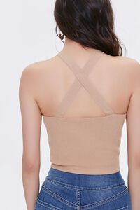 TAUPE Sweater-Knit Halter Top, image 4