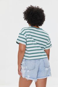 Plus Size Striped Cropped Tee, image 3