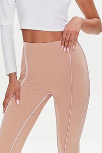 Contrast-Stitch Ribbed Leggings, image 5