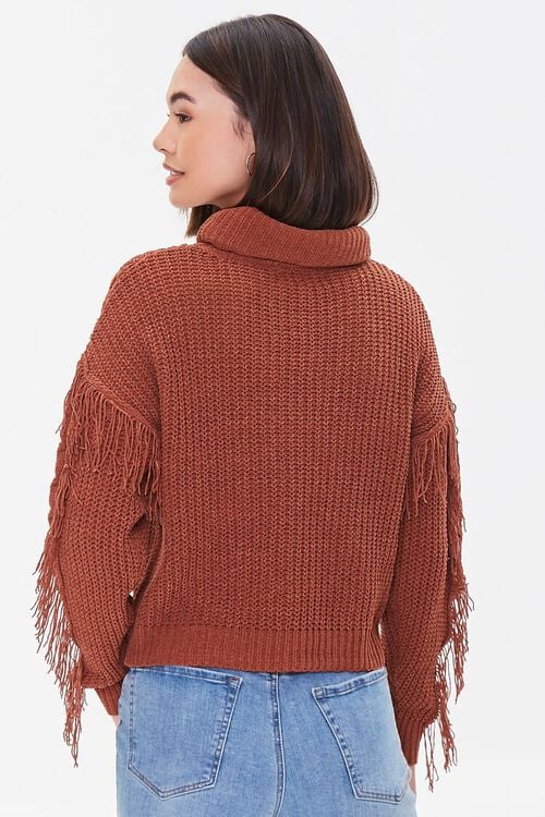 MOCHA Fringe Turtleneck Sweater, image 3