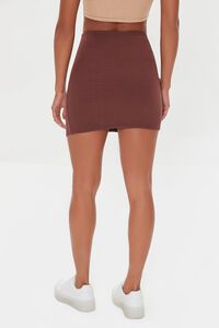 BROWN Vented Fitted Mini Skirt, image 4