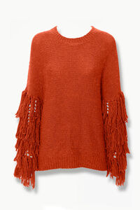RUST Fringe-Trim Knit Sweater, image 1