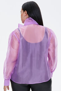 Plus Size Organza Pussycat Bow Top, image 3