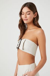 BEIGE Super Cropped Buckle Tube Top, image 2