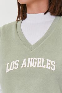 SAGE/WHITE Embroidered Los Angeles Tank Top, image 5