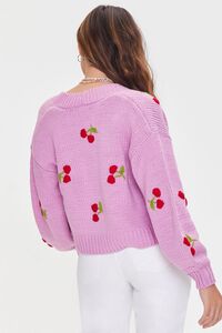 PURPLE/MULTI Cherry Cardigan Sweater, image 3