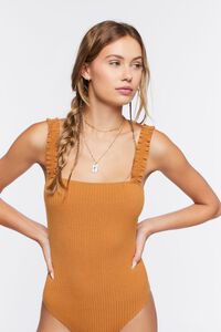 MAPLE Ruched-Strap Ribbed Bodysuit, image 5