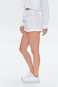 WHITE Cuffed High-Rise Shorts, image 3