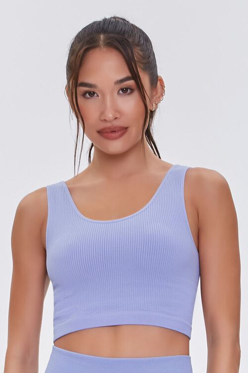 PERIWINKLE Seamless Ribbed Sports Bra, image 1